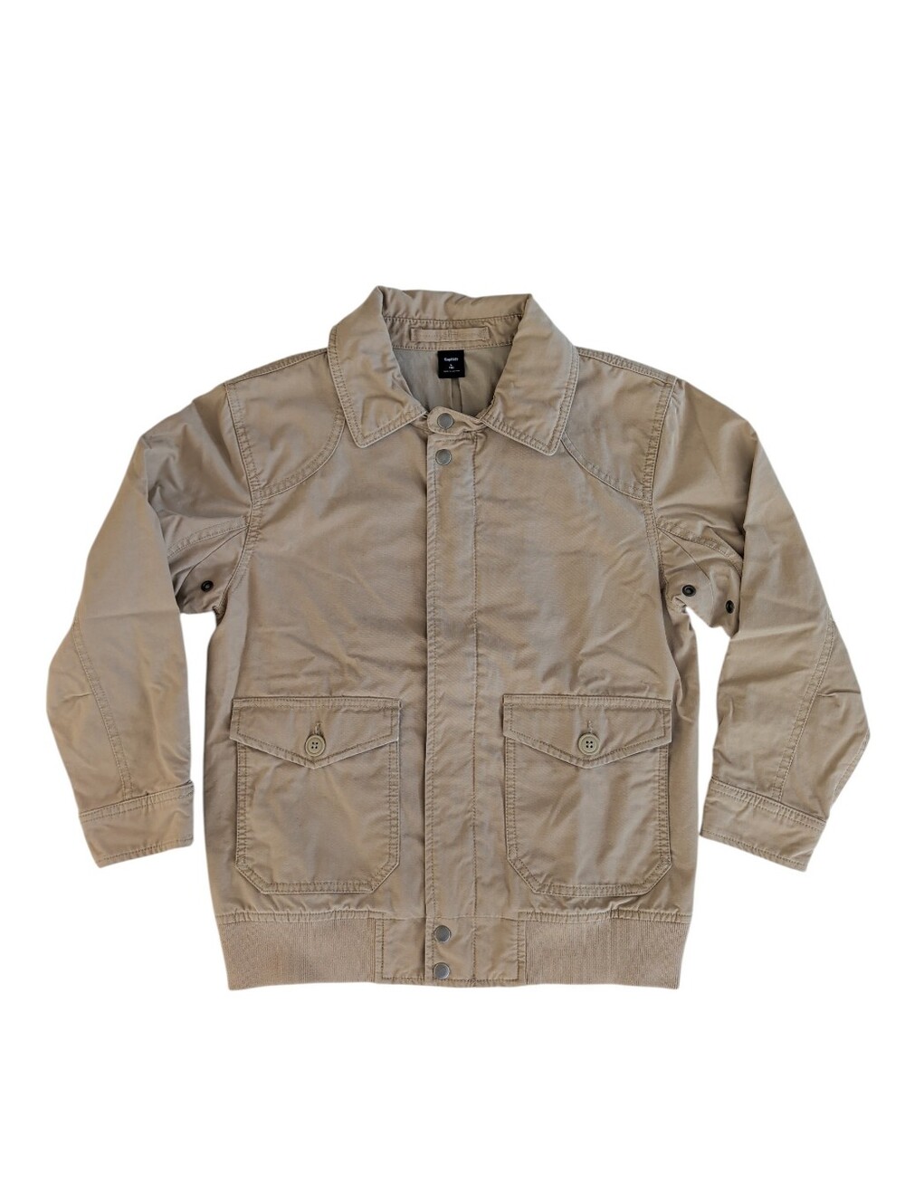 Gap Kids Utility Cotton Lined Bomber Fall Jacket LARGE 10 Khaki Tan Pockets
